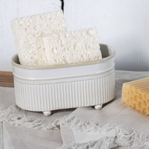 Foreside Home & Garden - Axl Antique White Metal Trough Mini Planter Soap Dish