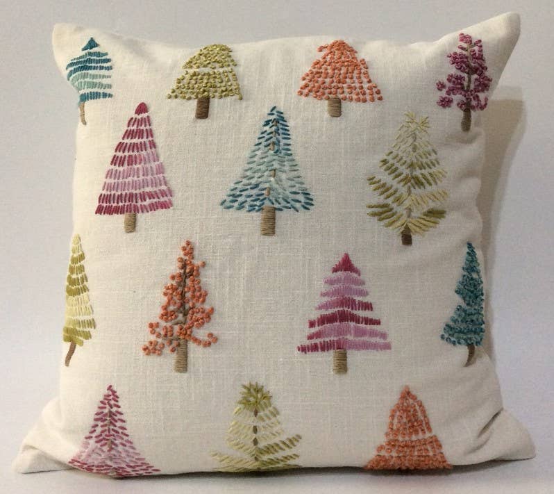 Pillow Applique/Embo 16" Pine Tree Festival