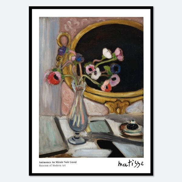 Sugar & Canvas - Henri Matisse Anémones Au Miroir Noir Art Print M148