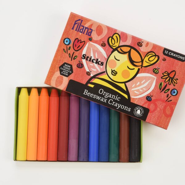 Organic Beeswax Crayons: 12 Classic Colors in Stick
