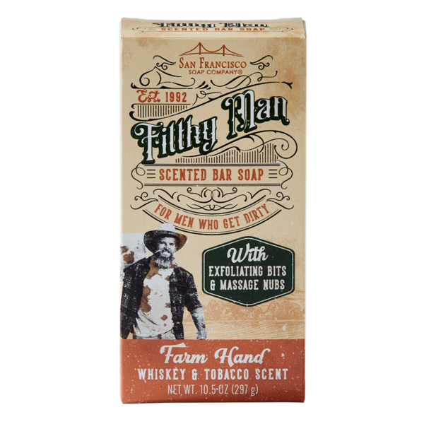Farm Hand Whiskey & Tobacco 10oz Massaging Bar Soap