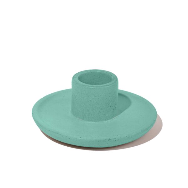 Ebb & Flow - Mesa Concrete Candlestick Holder - Sea Green