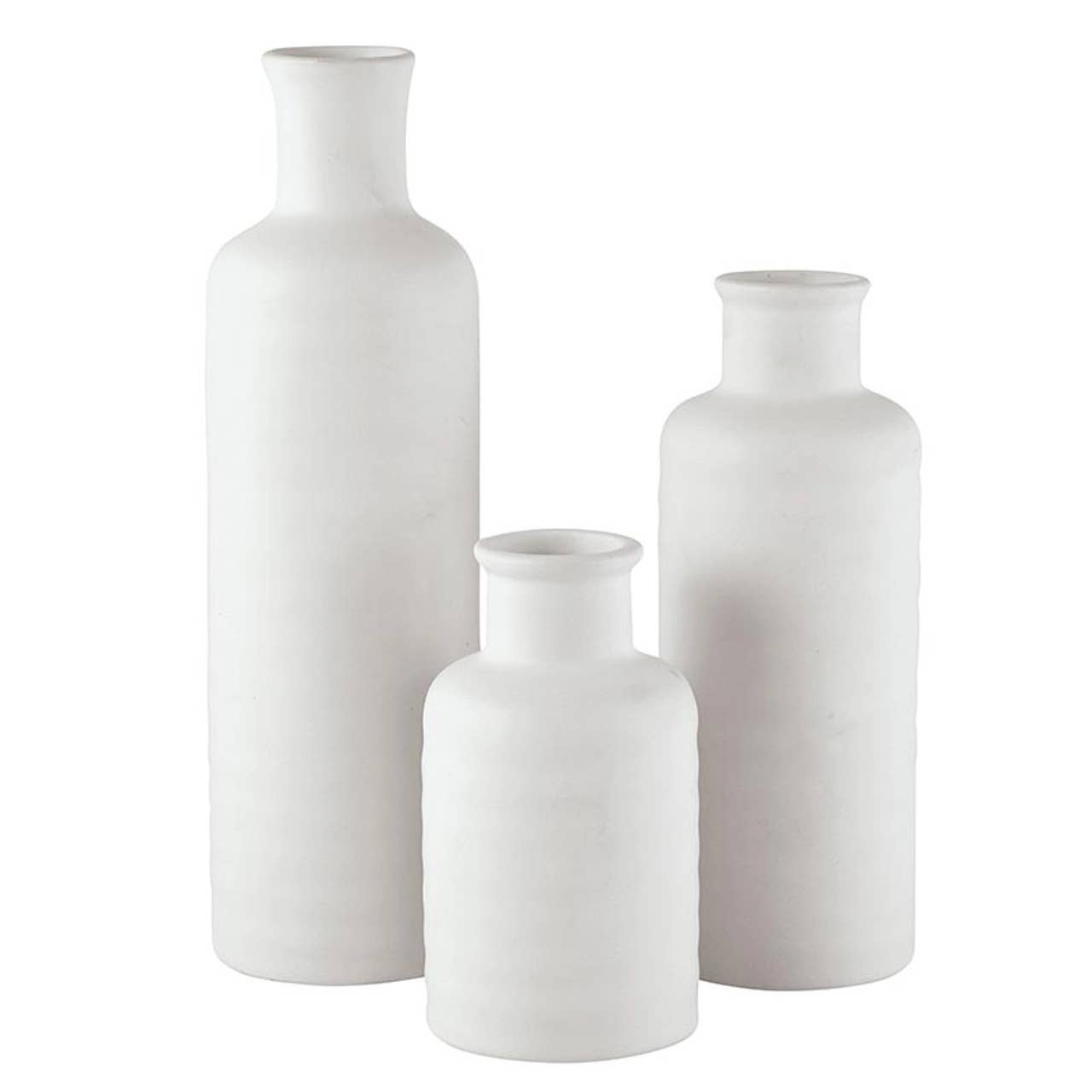 47th & Main White Ceramic Vases