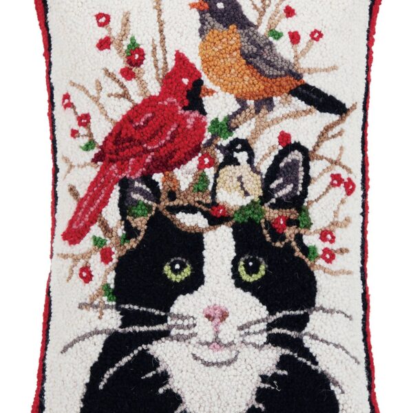 Peking Handicraft - Winter Cat And Birds Hook Pillow