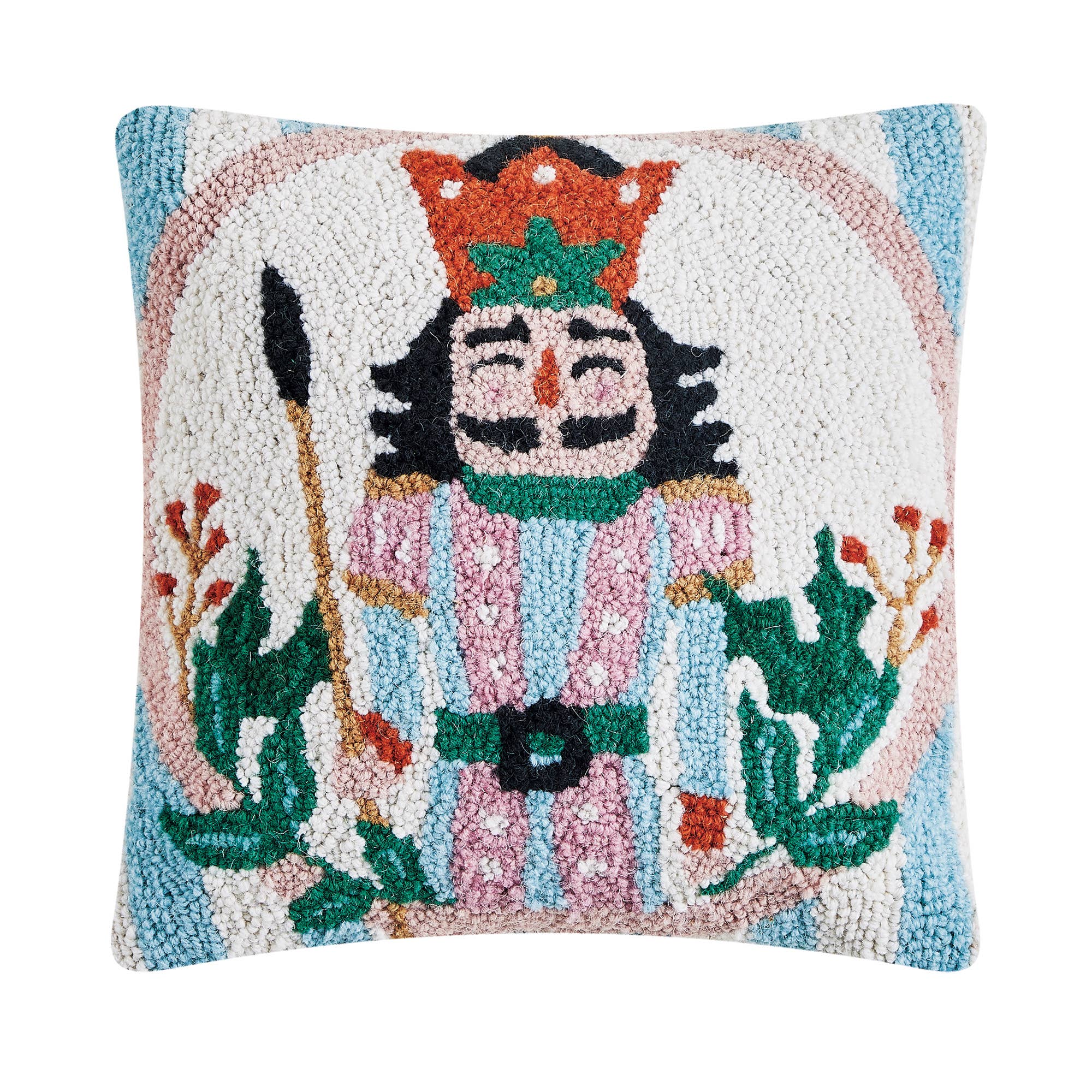 Peking Handicraft - Holly Stripe Nutcracker Hook Pillow