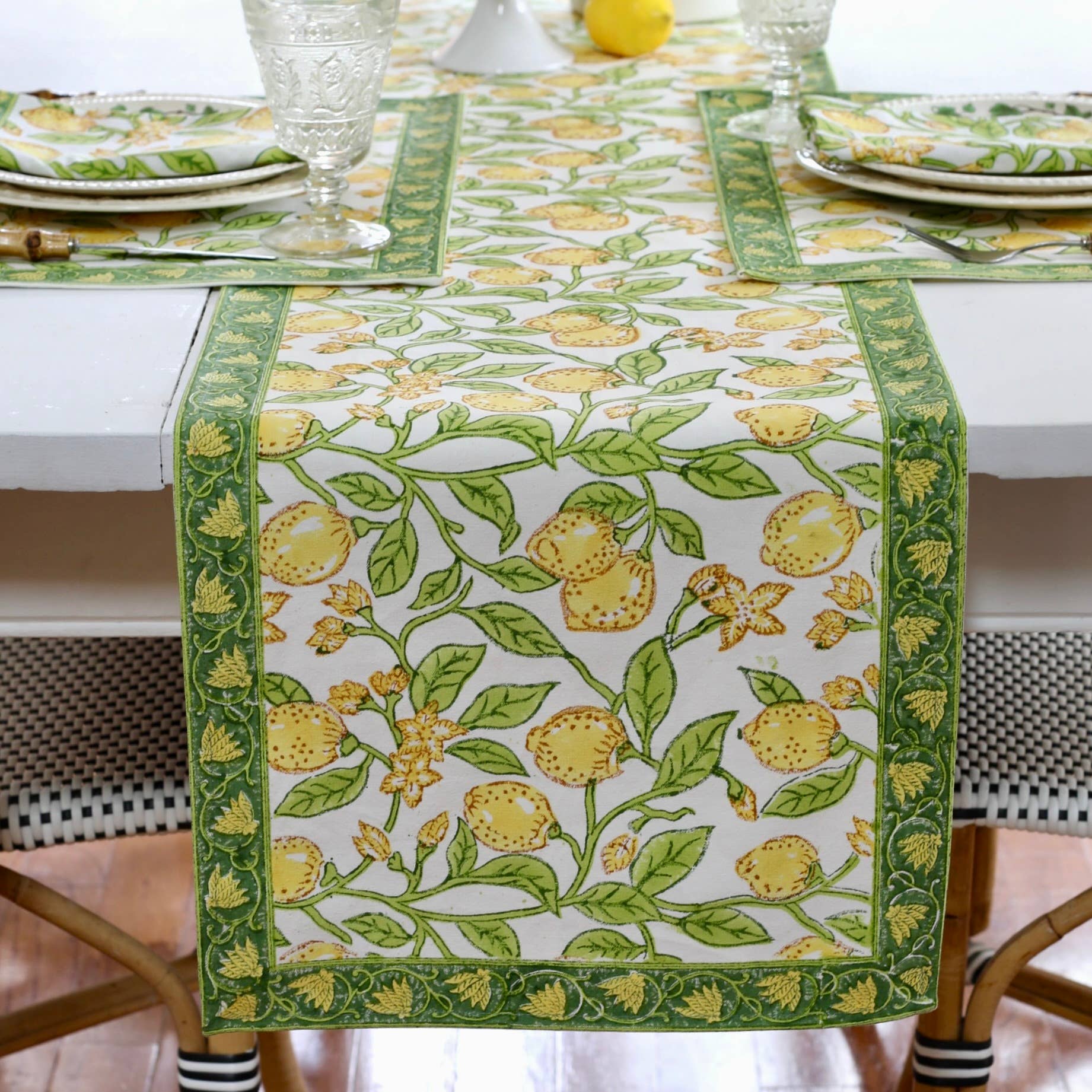 Pacific & Rose Textiles - Table Runner, Lemon