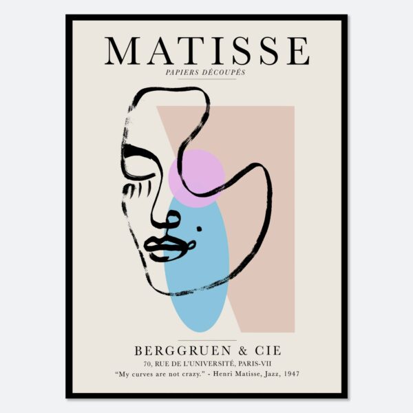 Sugar & Canvas - Henri Matisse Woman Line Art Vintage Poster Art Print M69