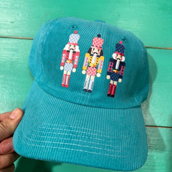 Nutcracker Trucker Hat | Christmas Cap | Santa Trending: Aqua Corded Dad Hat