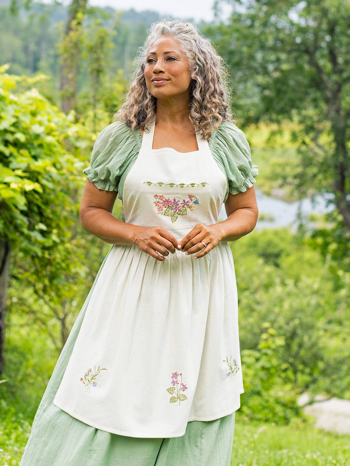 Garden Embroidery Apron