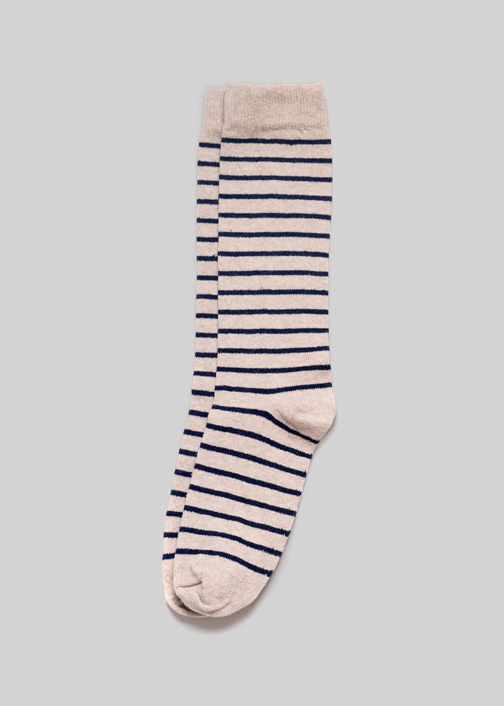 Breton Stripe Socks: Linen