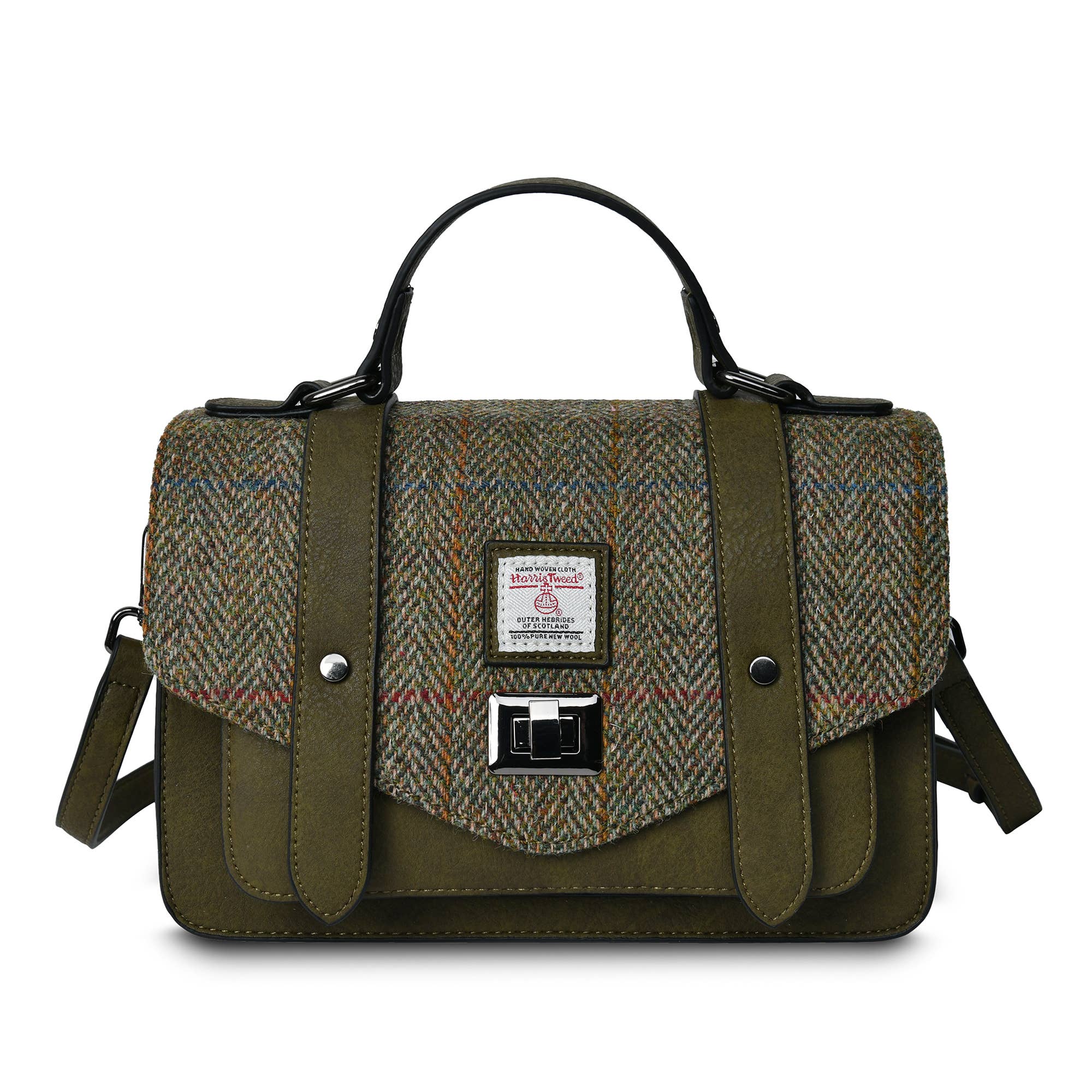 The Medium Satchel: Chestnut Herringbone