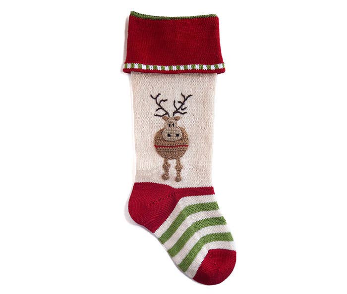 Melange Collection - Round Reindeer Stocking