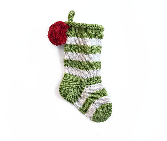 Melange Collection - Mini Stripe Stocking - Green