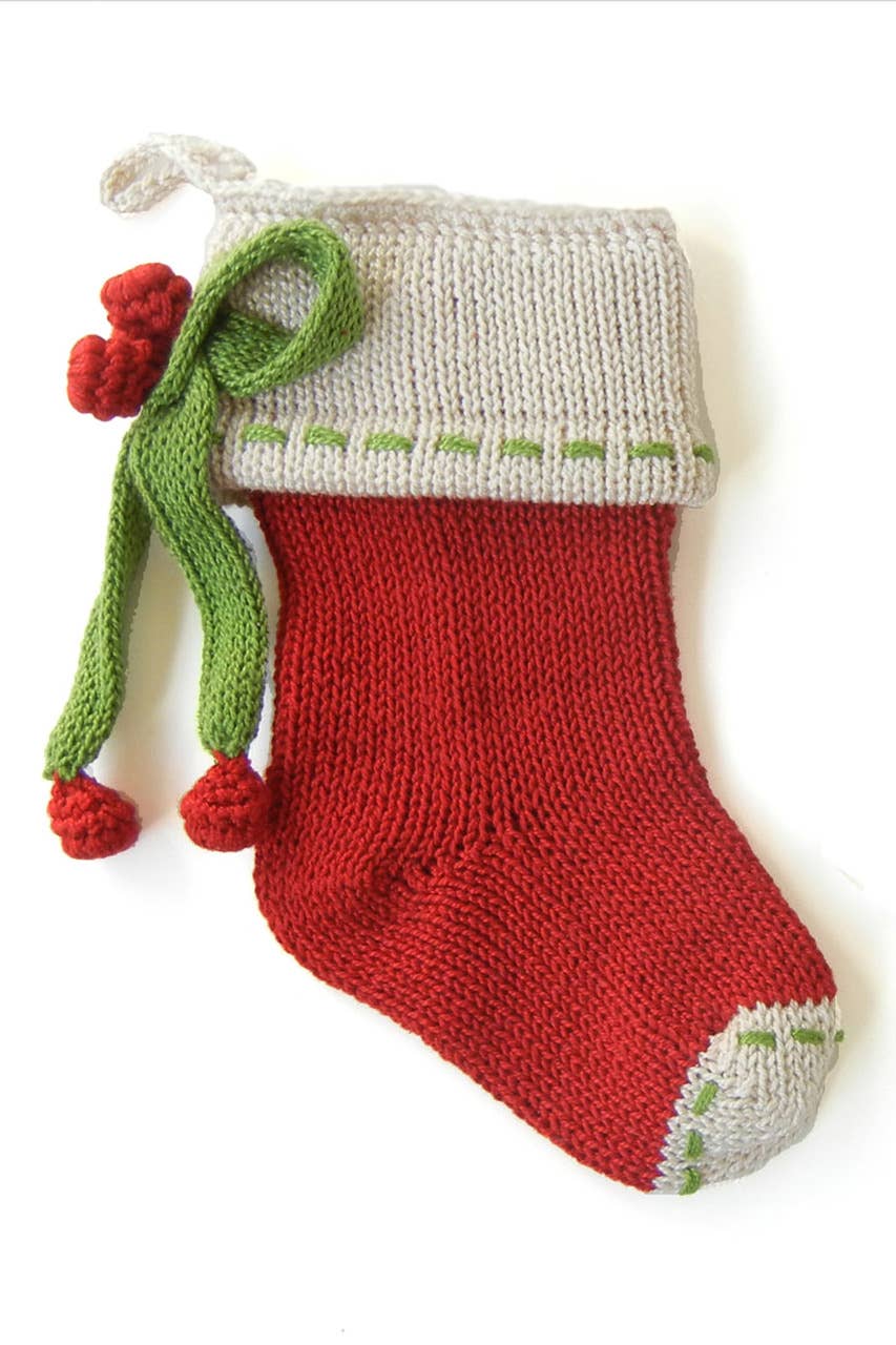 Melange Collection - Mini Bow Stocking - Red