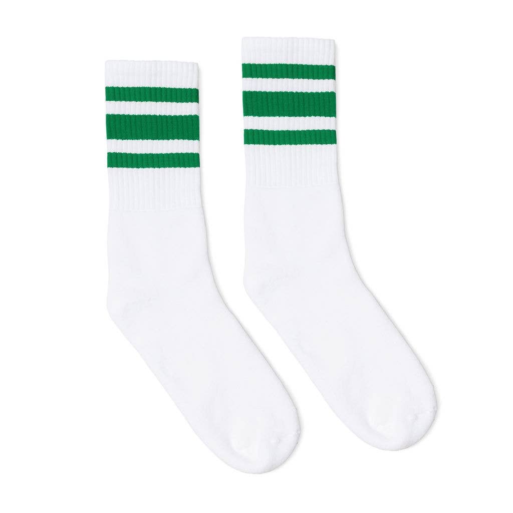 SOCCO - SOCCO Crew | White with Green Stripes