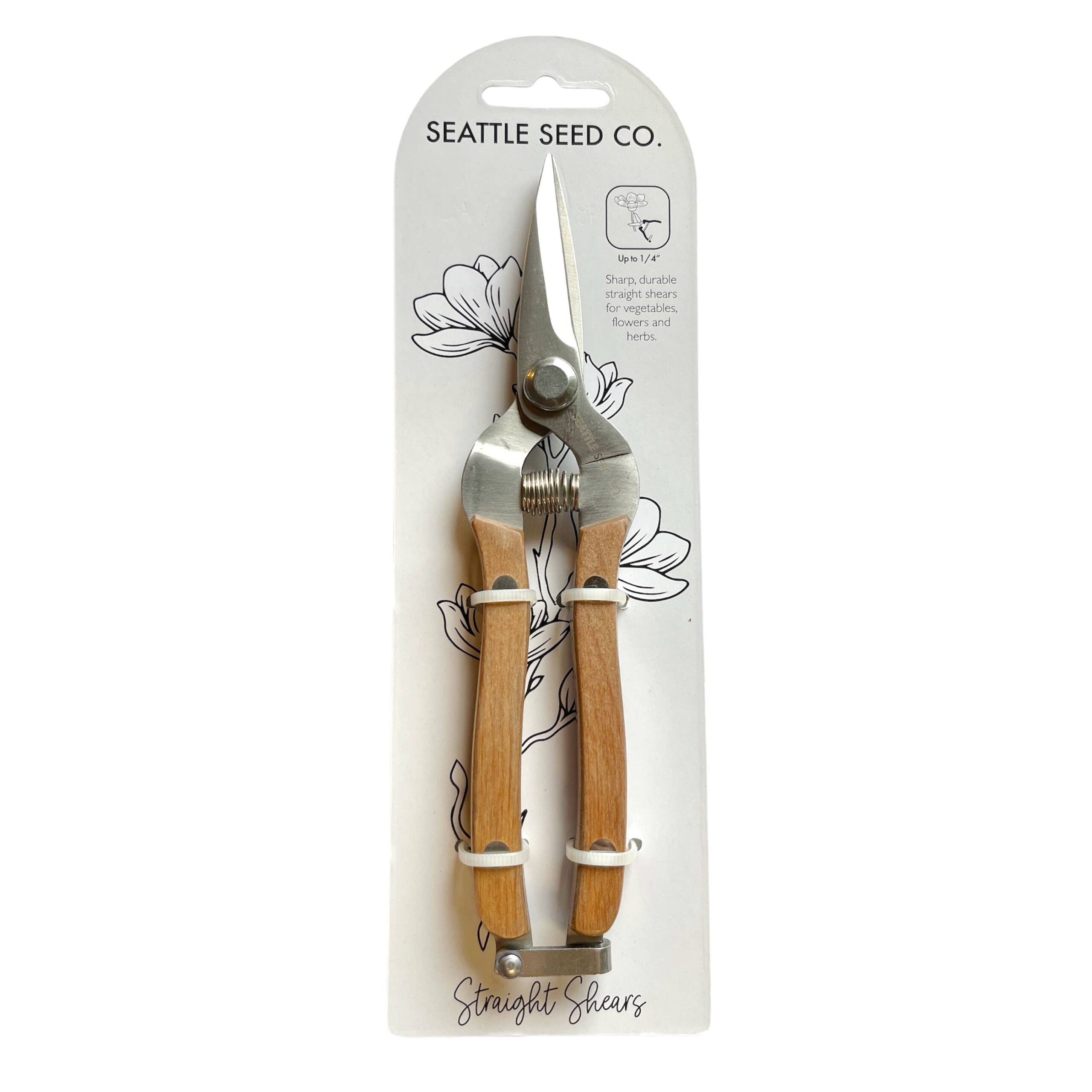 Seattle Seed Co. - Straight Shears - Wood Handled Garden Tool