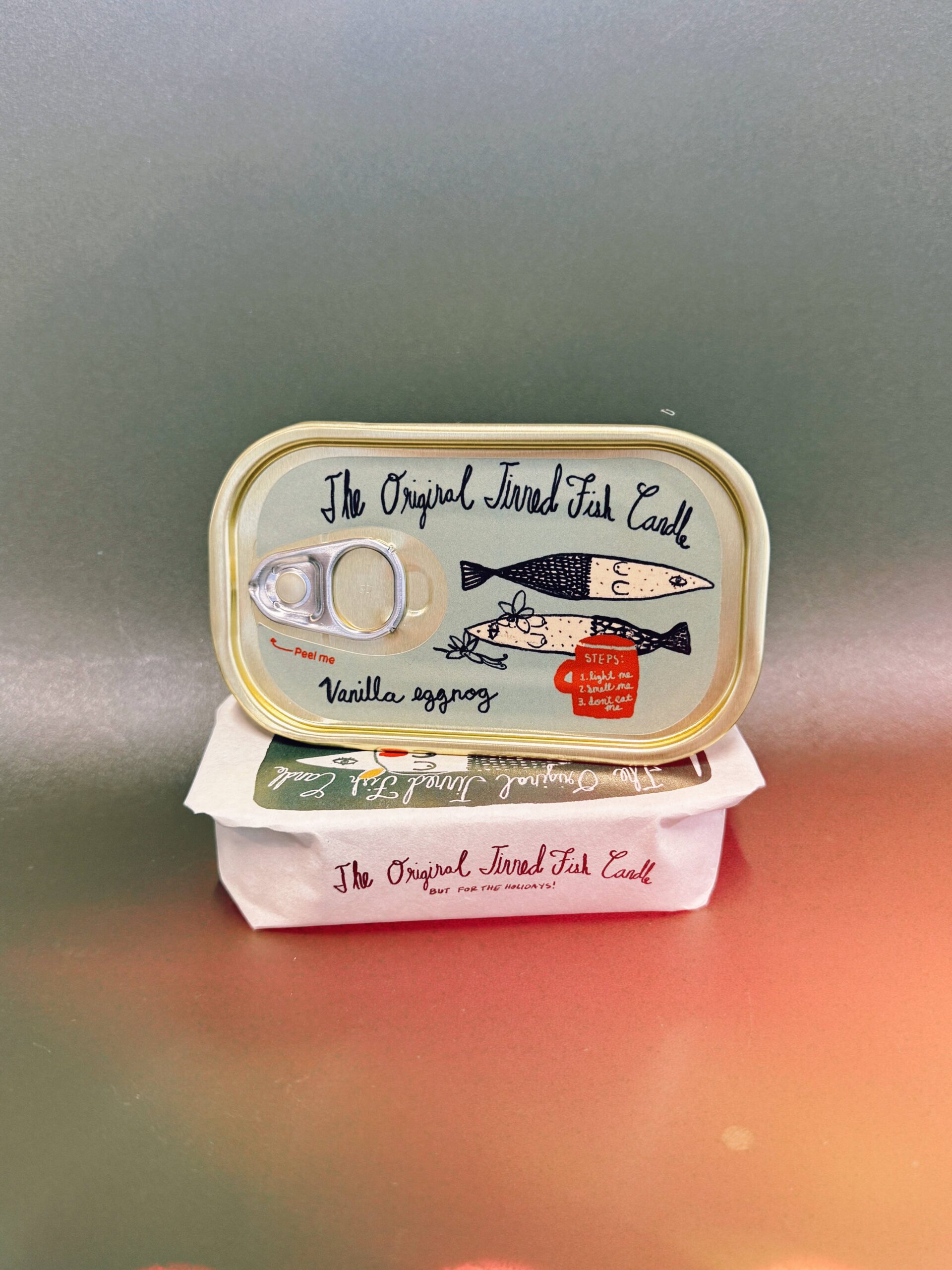 Tinned Candle - Tinned Fish Candle - Vanilla Eggnog