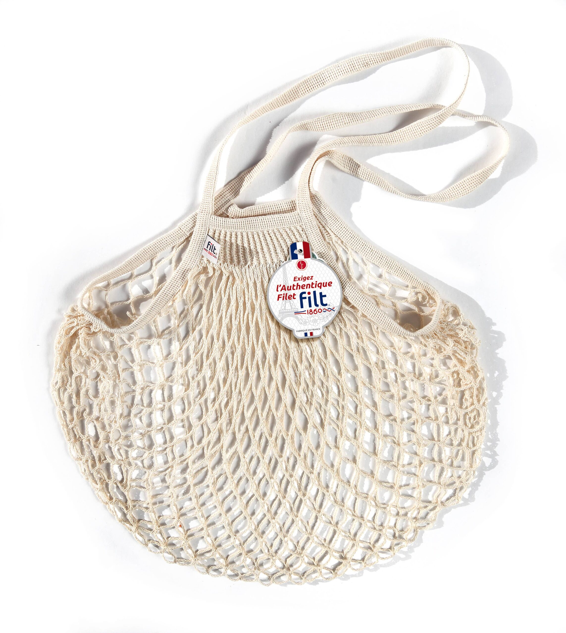 Filt1860 - Ecru shopping net with large handles