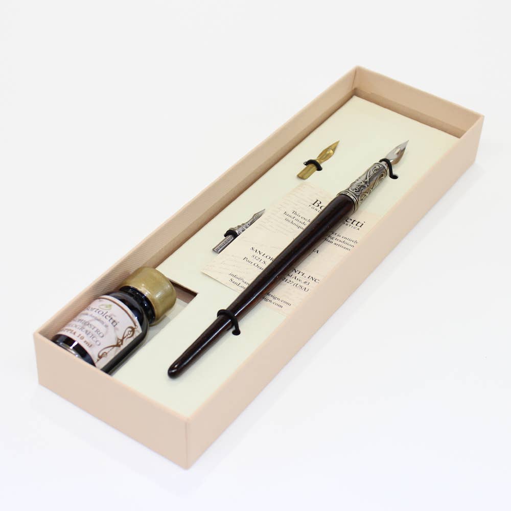 San Lorenzo Design - Writing Set with Wooden Pen and Antique Nibs, Handmade