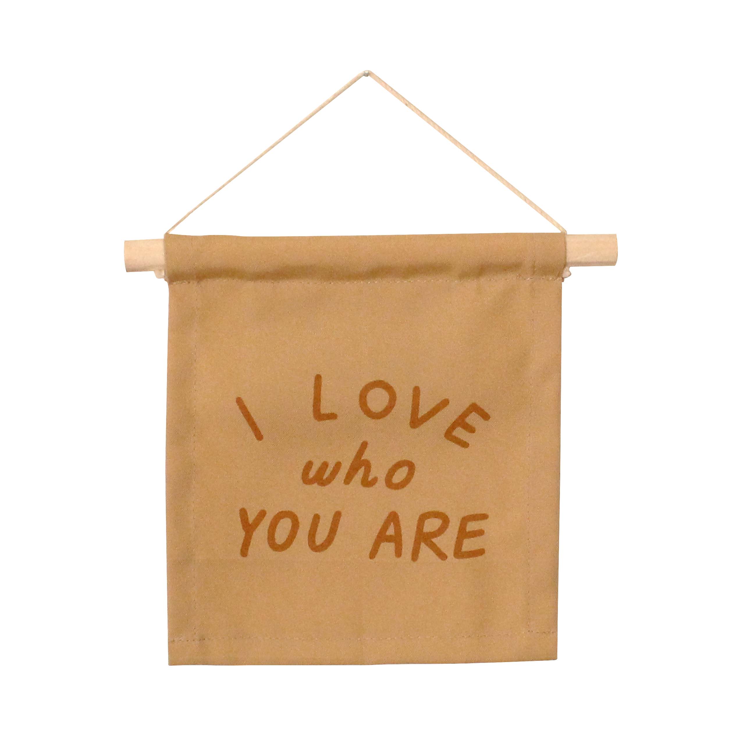 Imani + KIDS by Imani Collective - I Love Who You Are Canvas Hang Sign - Peach