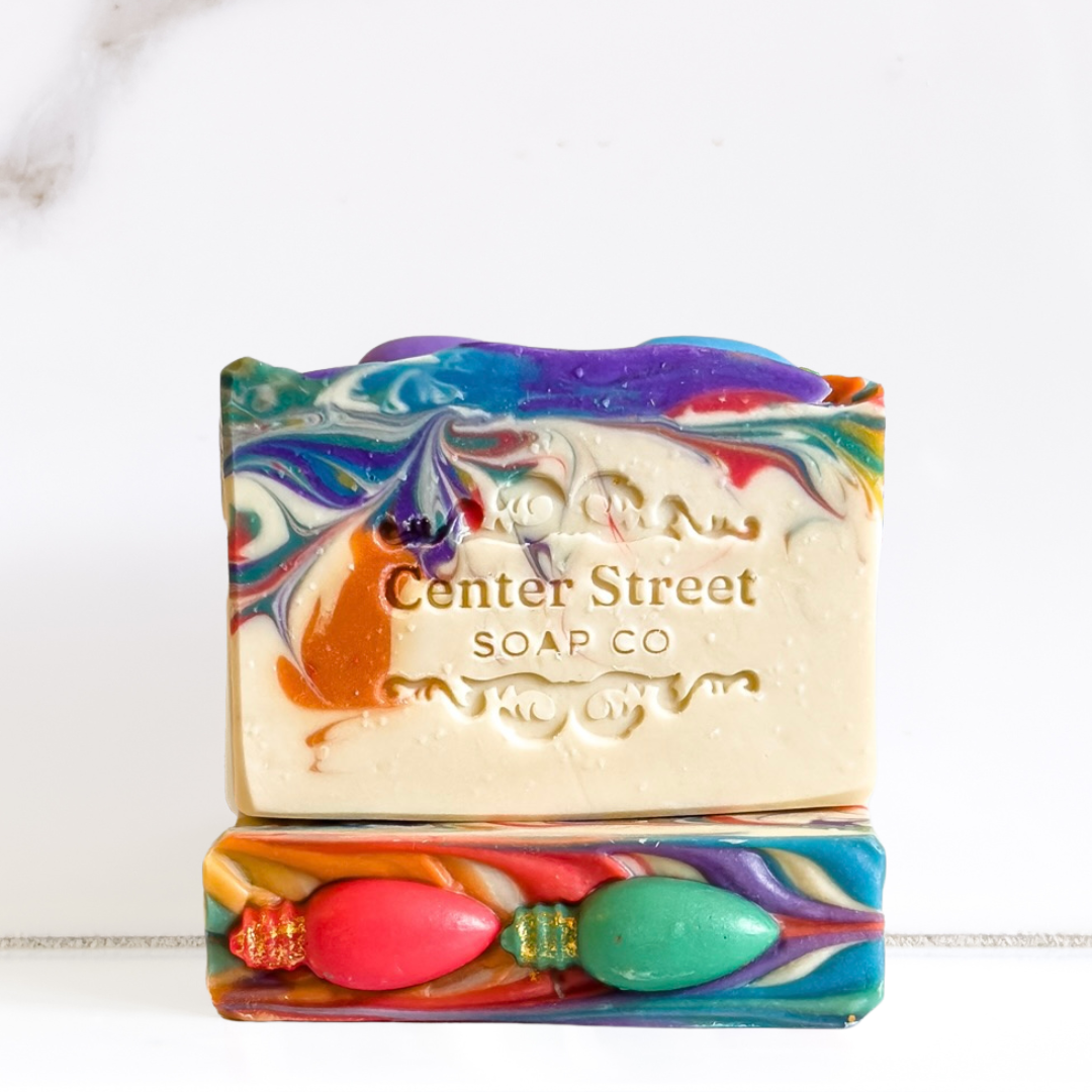 Center Street Soap Co - Christmas Bulb Deck The Halls Cinnamon Handmade Soap Bar - 4oz