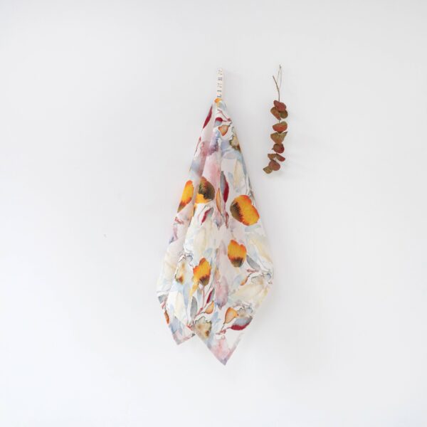 Linen Tales - Orange Flow Linen Kitchen Towel