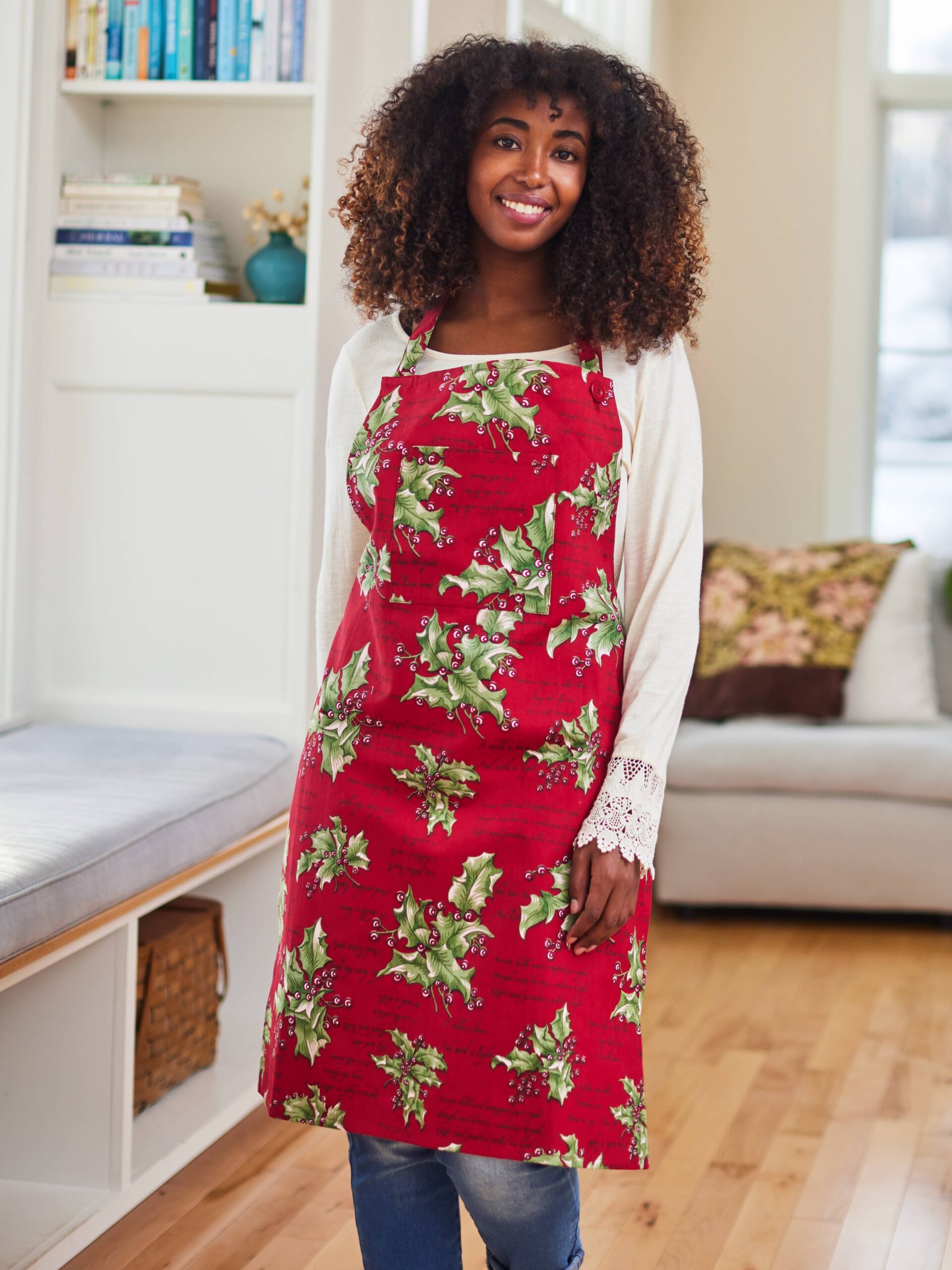 Holly Song Chef Apron: Red
