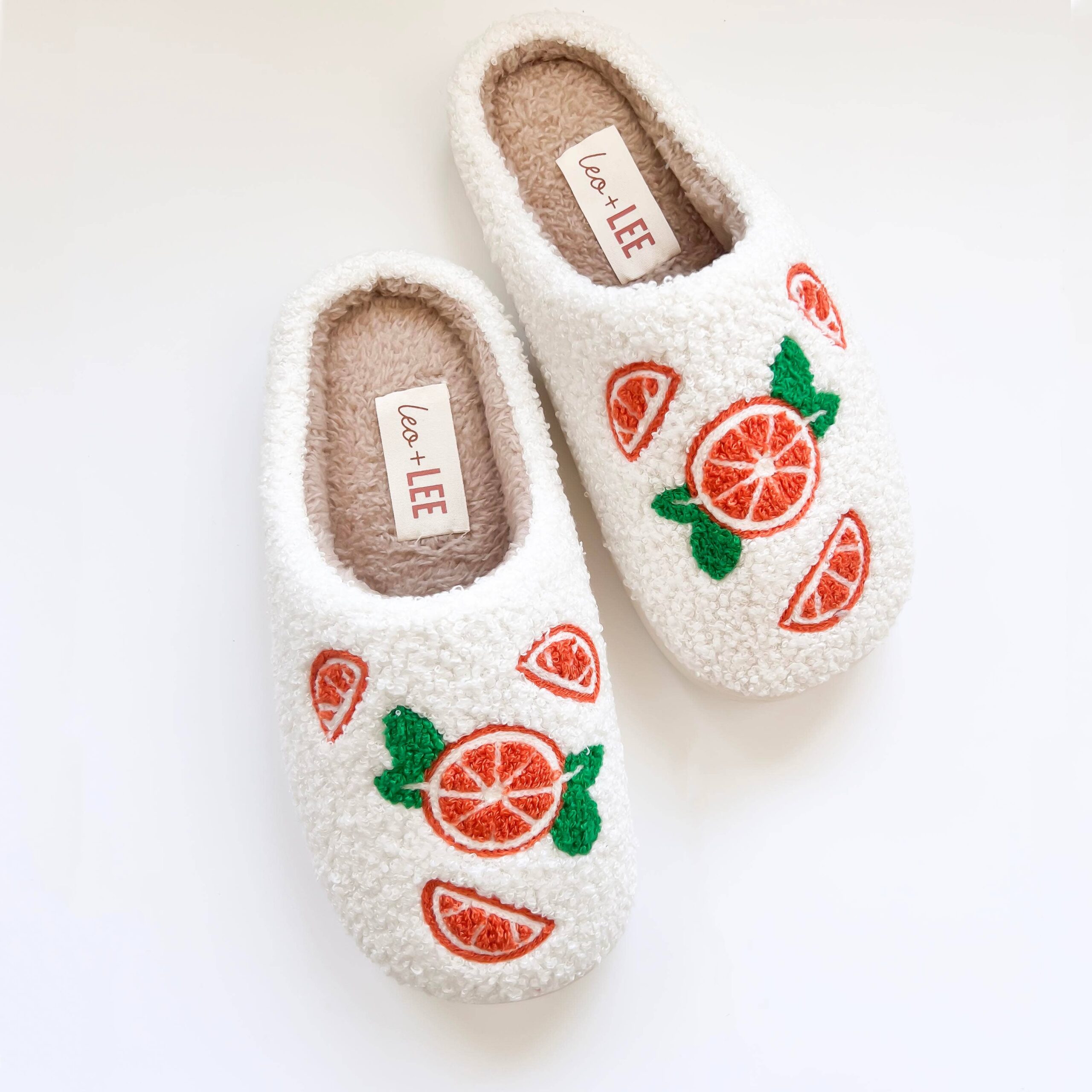 Orange Plush Slippers: 43/44Large