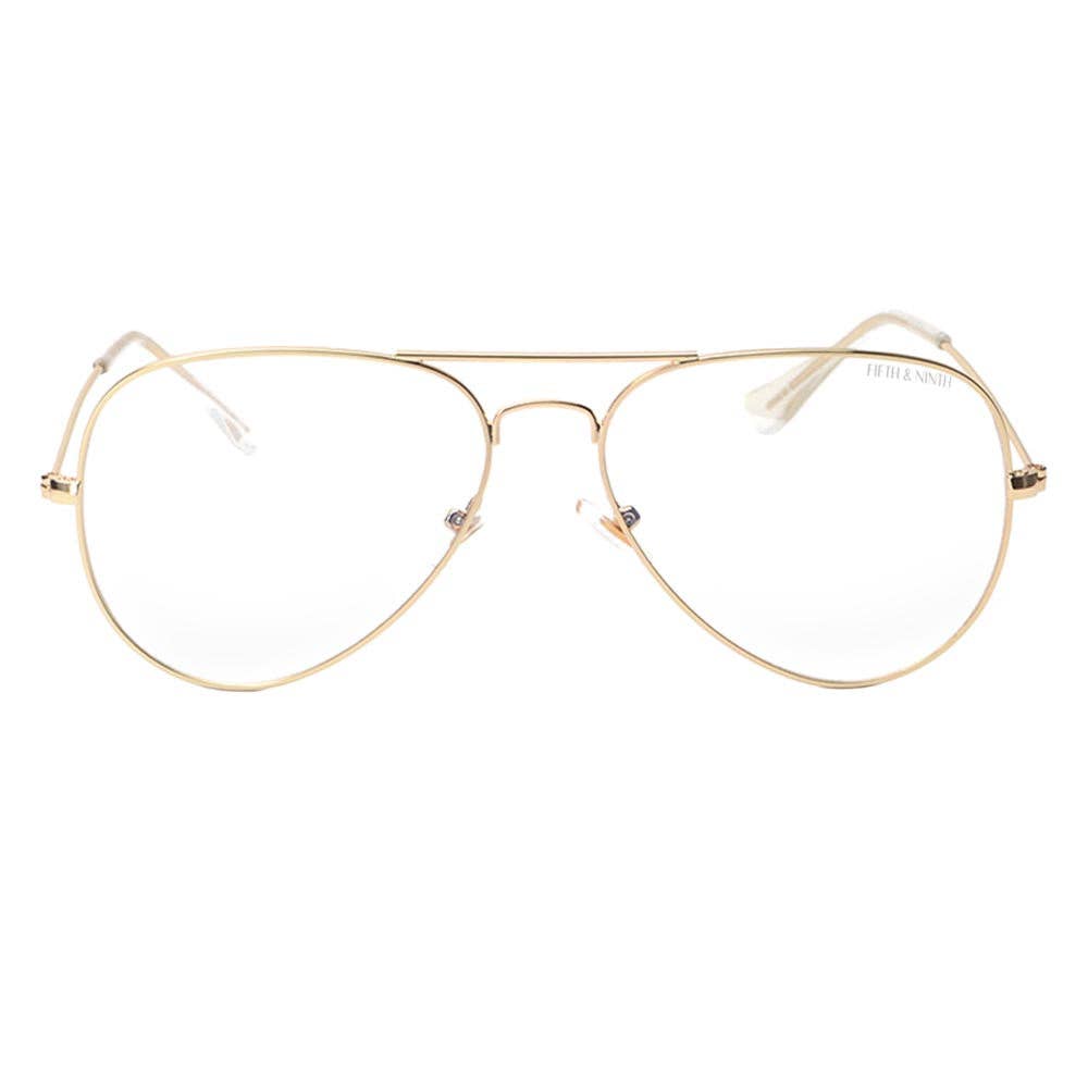 Charlie Blue Light Glasses: Gold