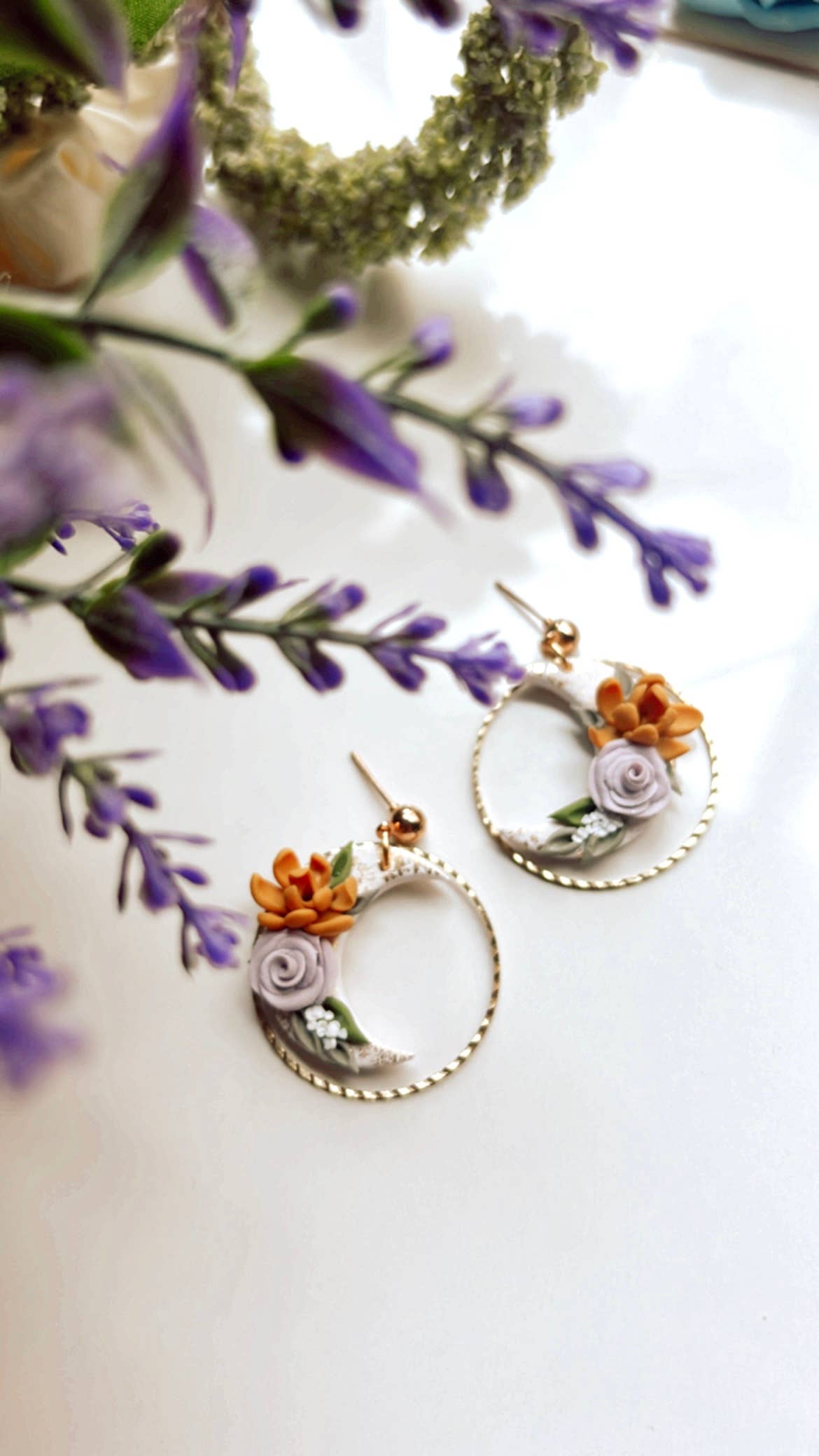 Floral Gold Foiled Moons