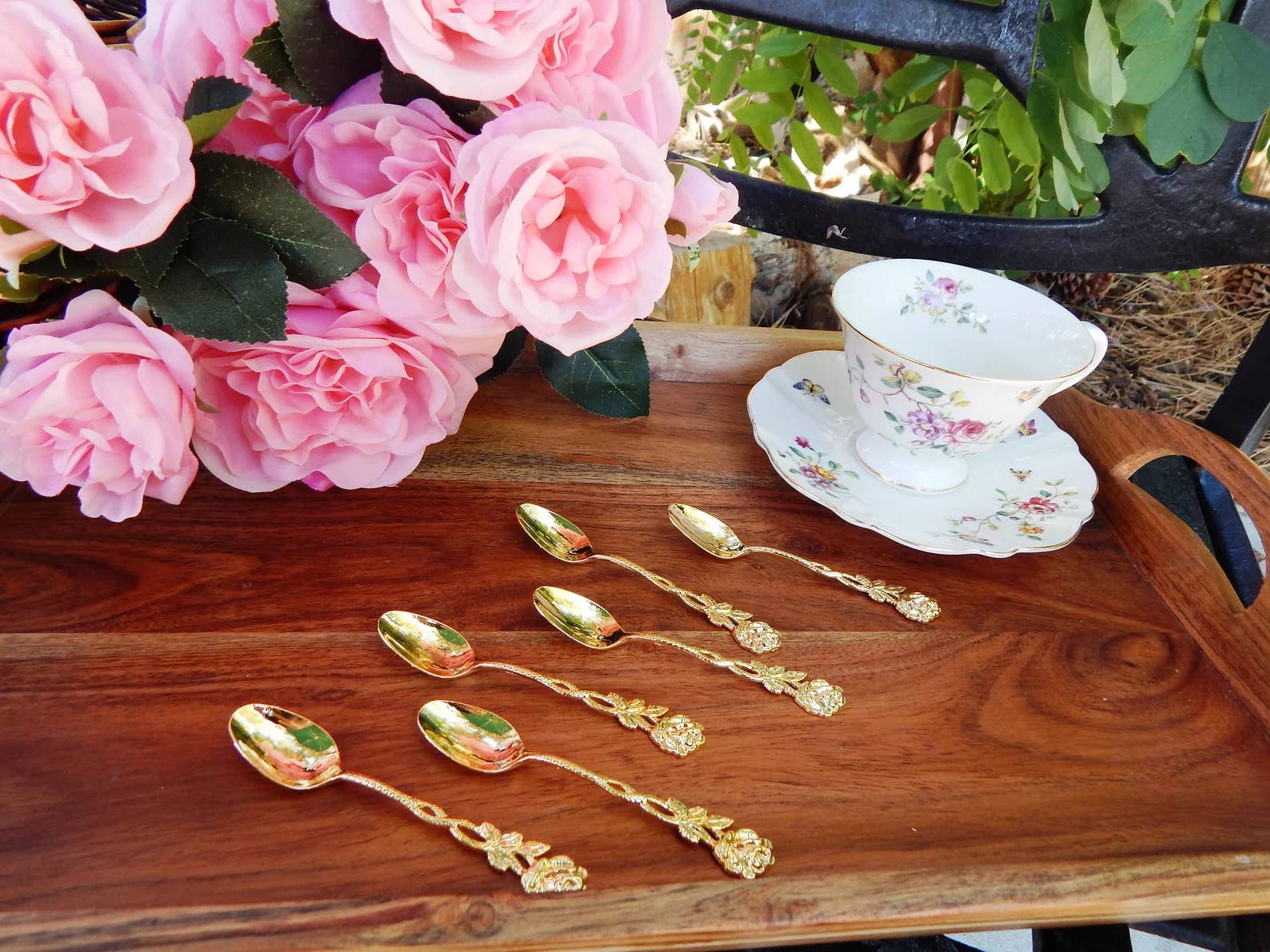 Gold Plated Spoon Rose Handle