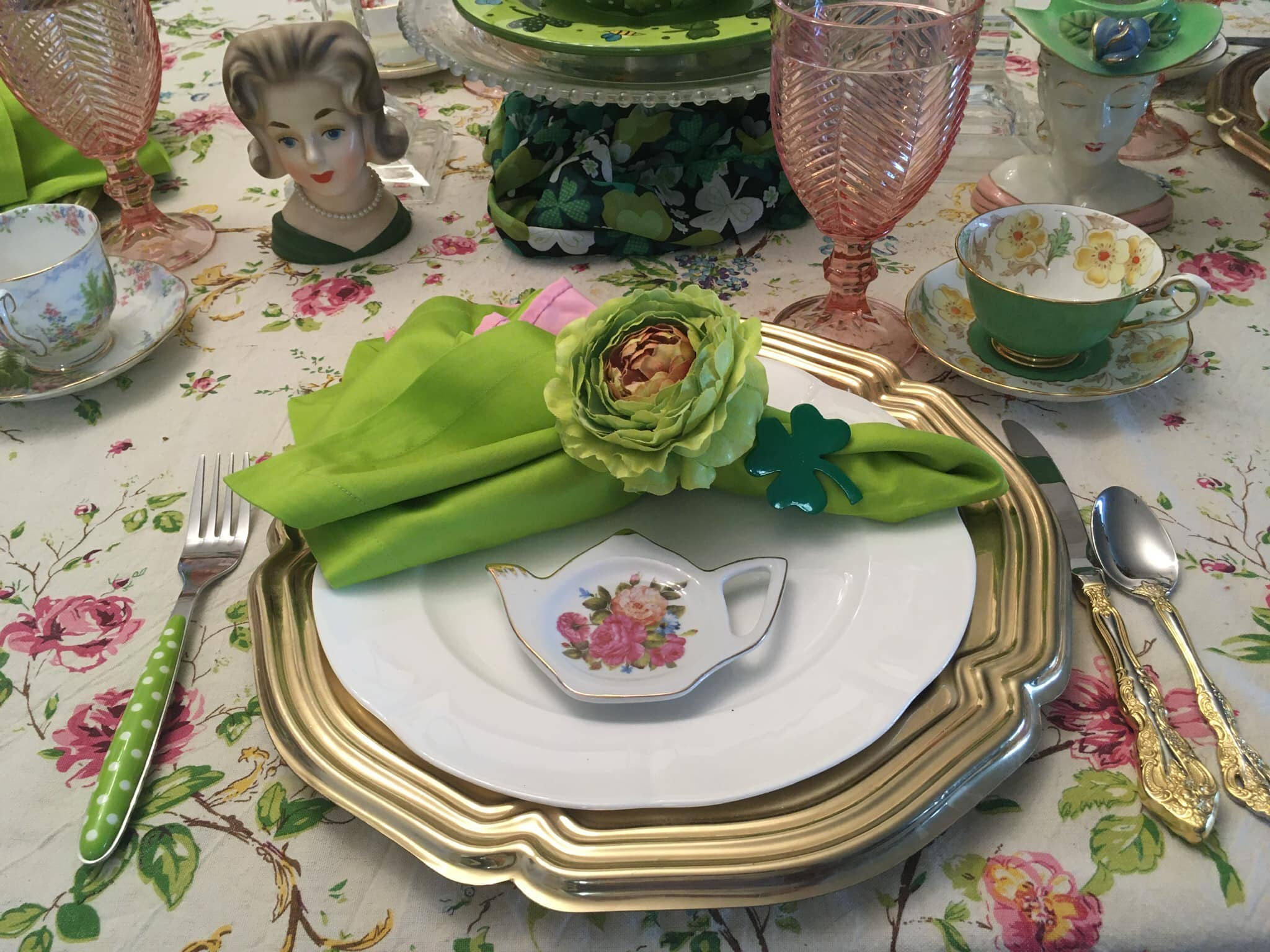 Tea bag Holder Flower Teapot-Set of 4
