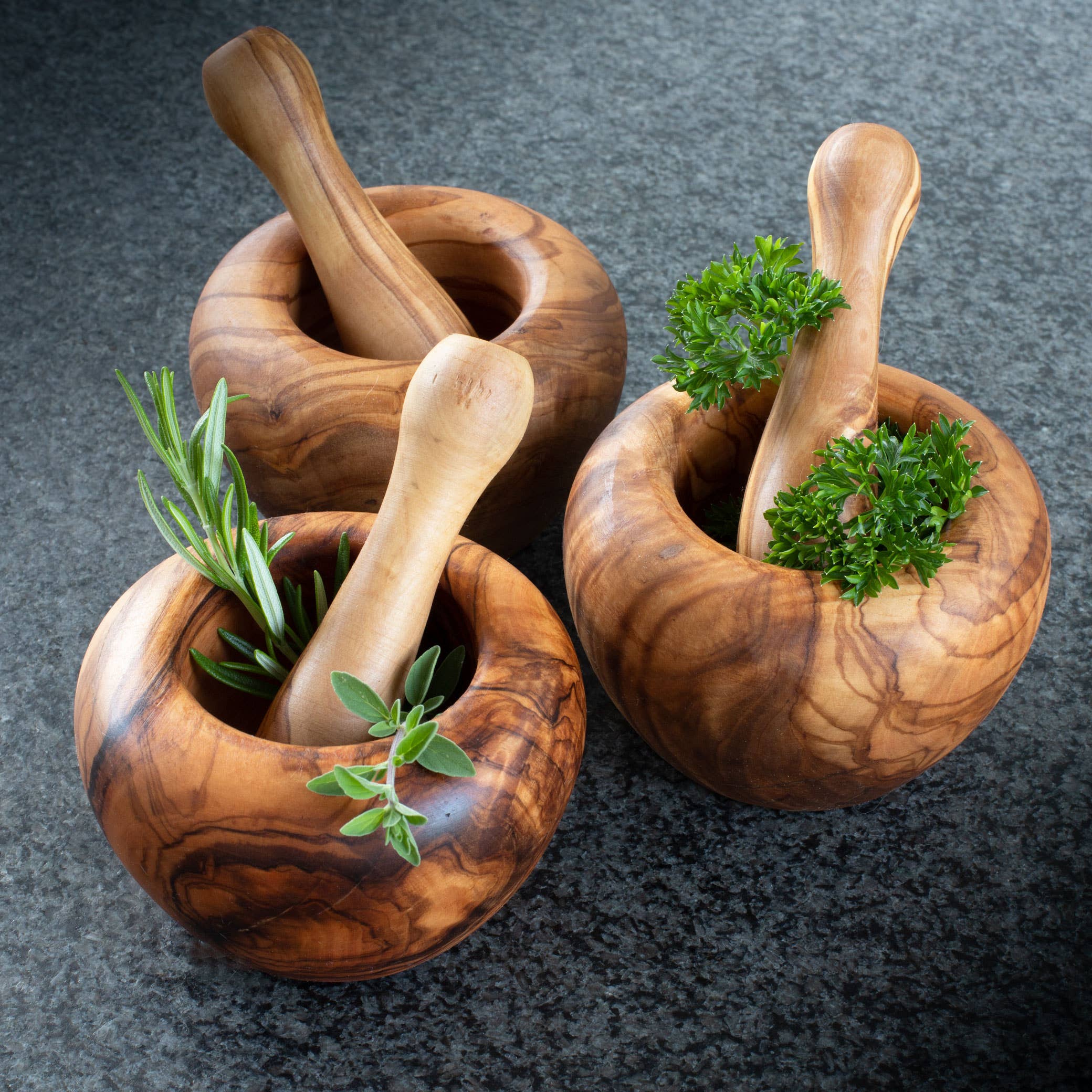 SEGGIANO Mortar Medium with pestle Olive Wood Handcrafted