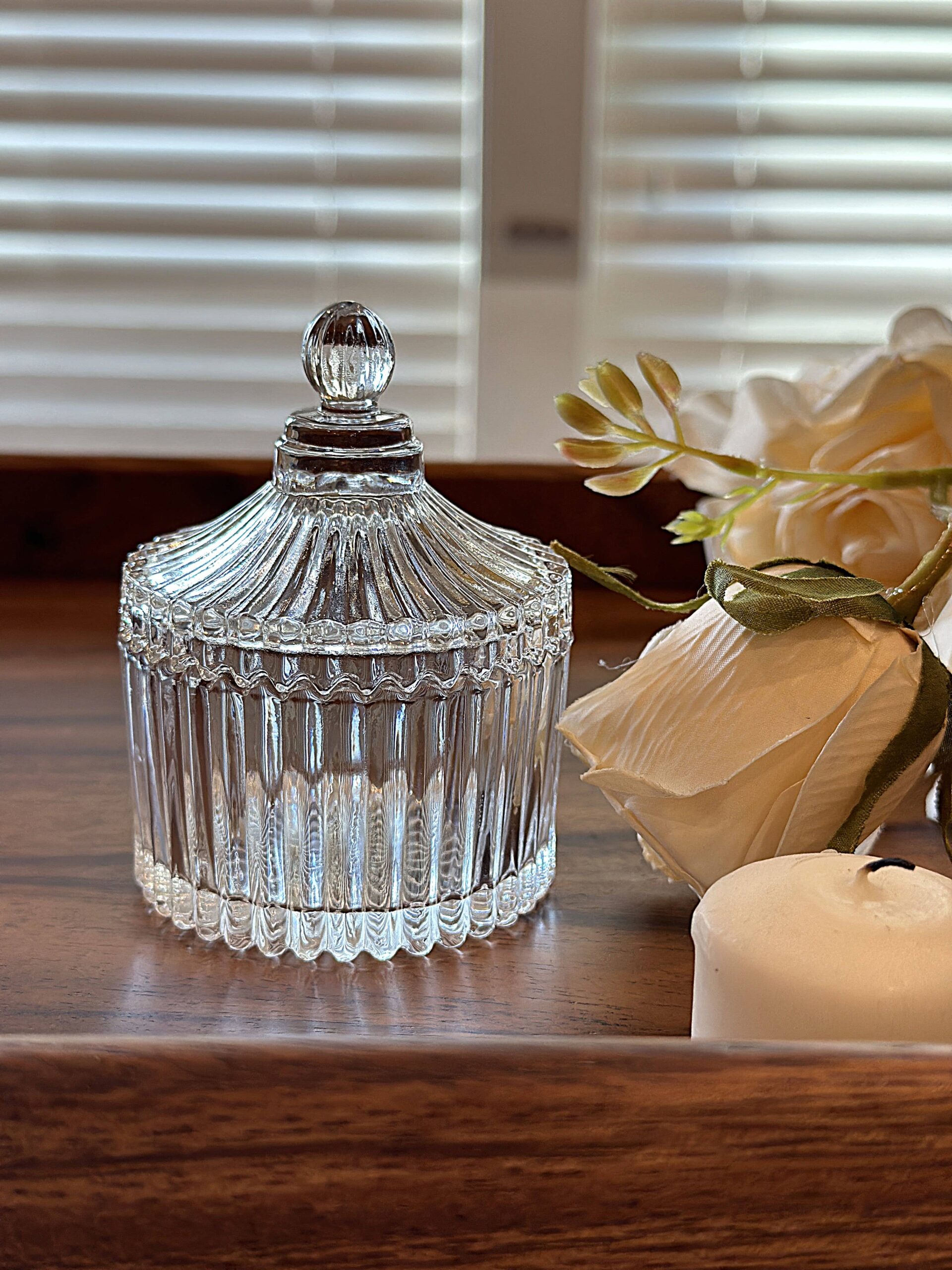 Crystal Glass Storage Jar: YURT SMALL