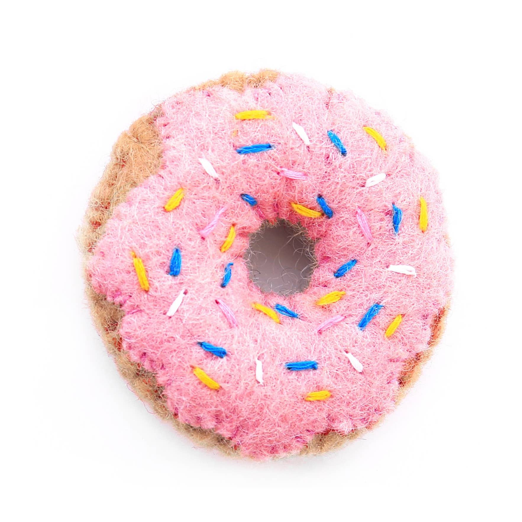 Strawberry Valentine's Day Donut Cat Toy: 3.25" diameter