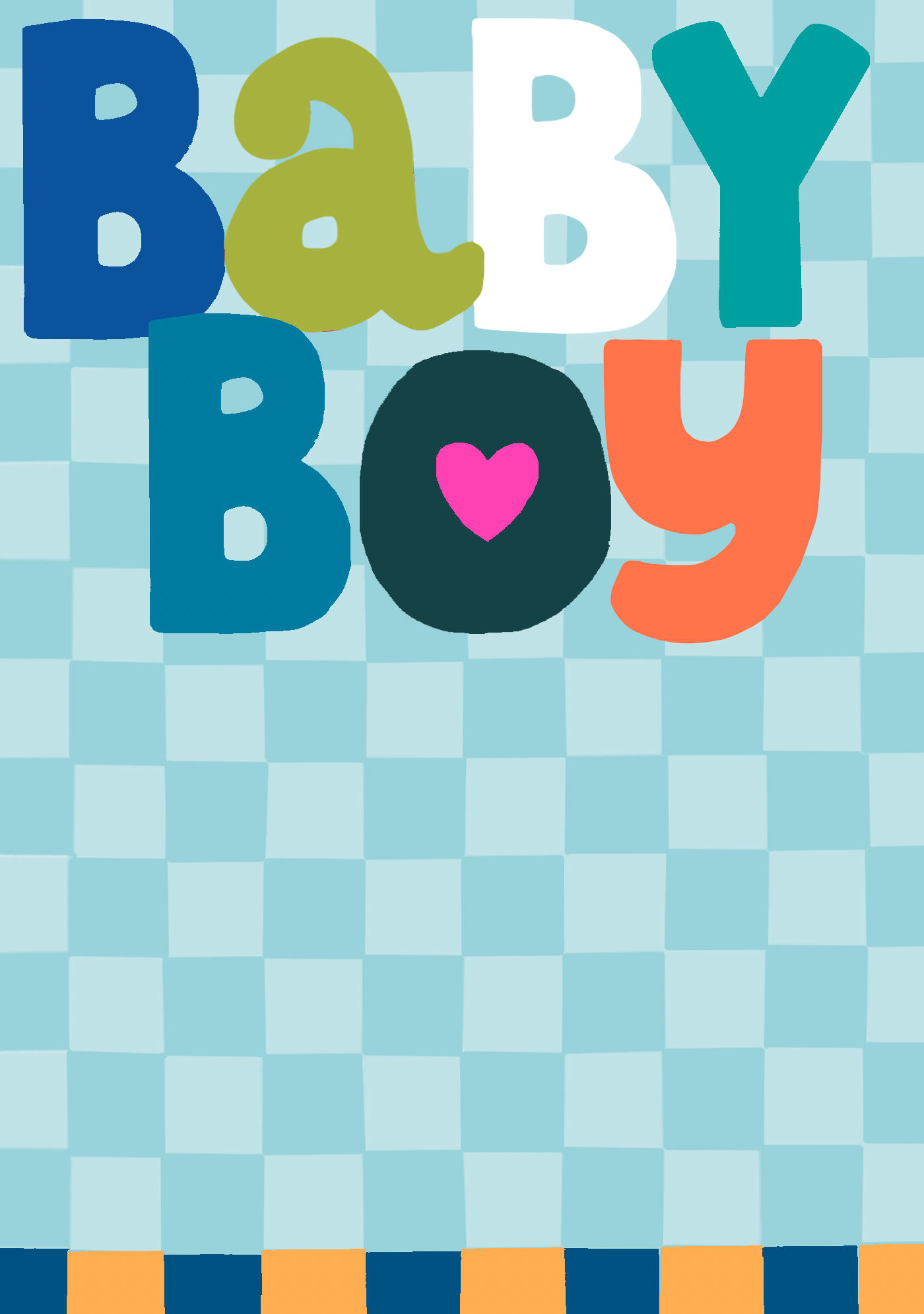 Paper Salad - Baby Boy Blue Checkered