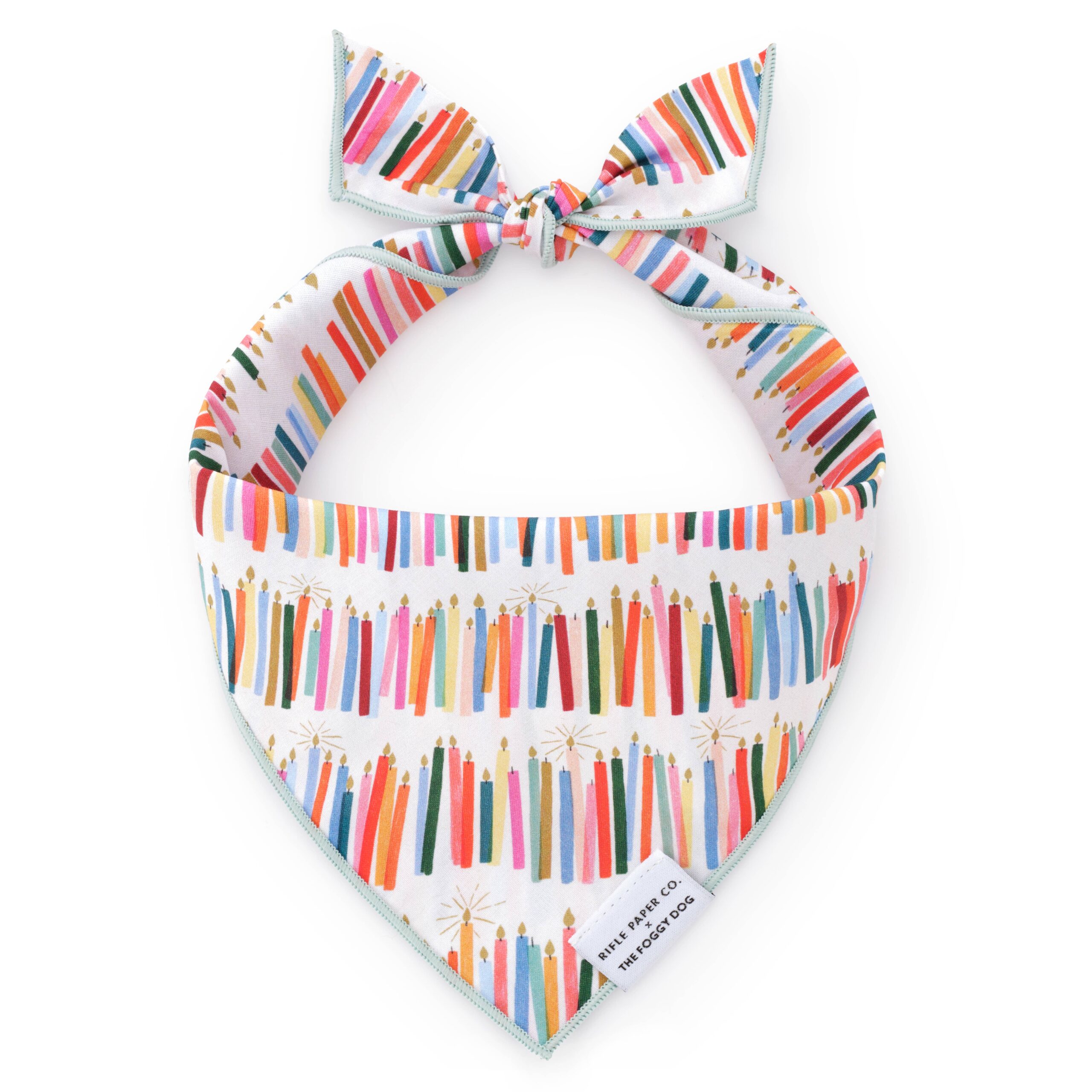Rifle Paper Co. x TFD Birthday Candles Dog Bandana: Large