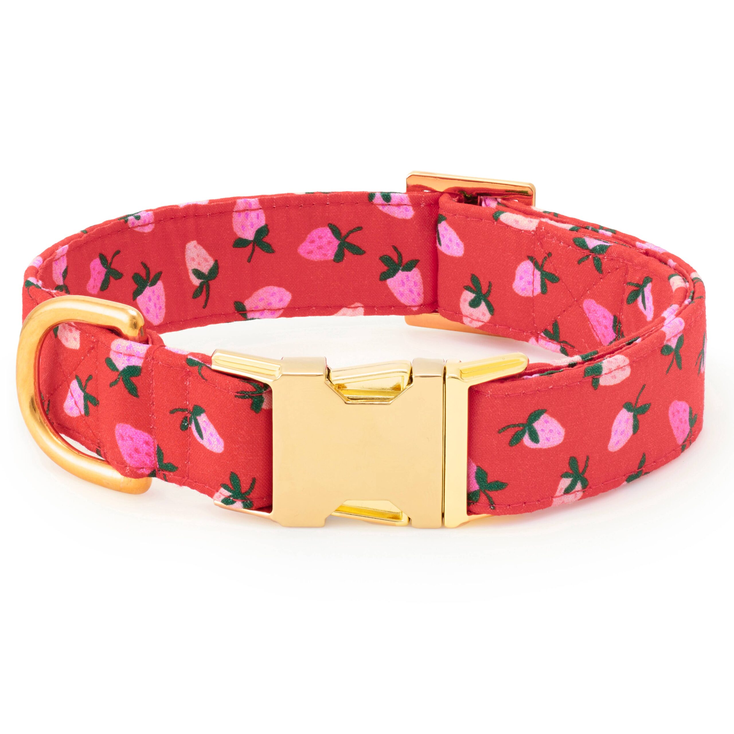 Berry Sweet Valentine's Day Dog Collar: M / Gold