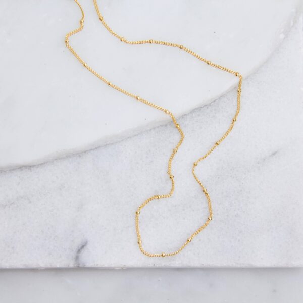 Just A Chain Necklace: 16 inches, Gold Satellite Chain