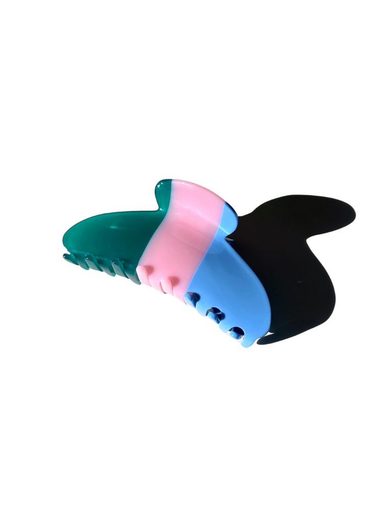 Minimalist Stripe Acetate Claw Clip | Eco-Friendly: Blue