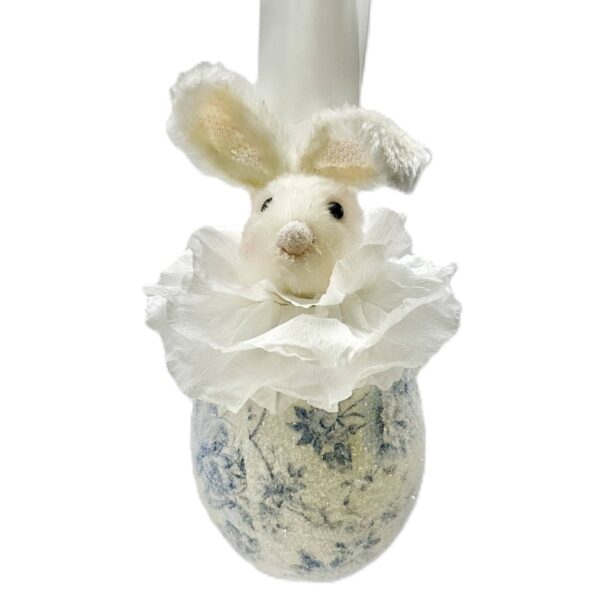Maly Egg Ornament - Blue Chinoserie: Blue, 5" x 11.5"