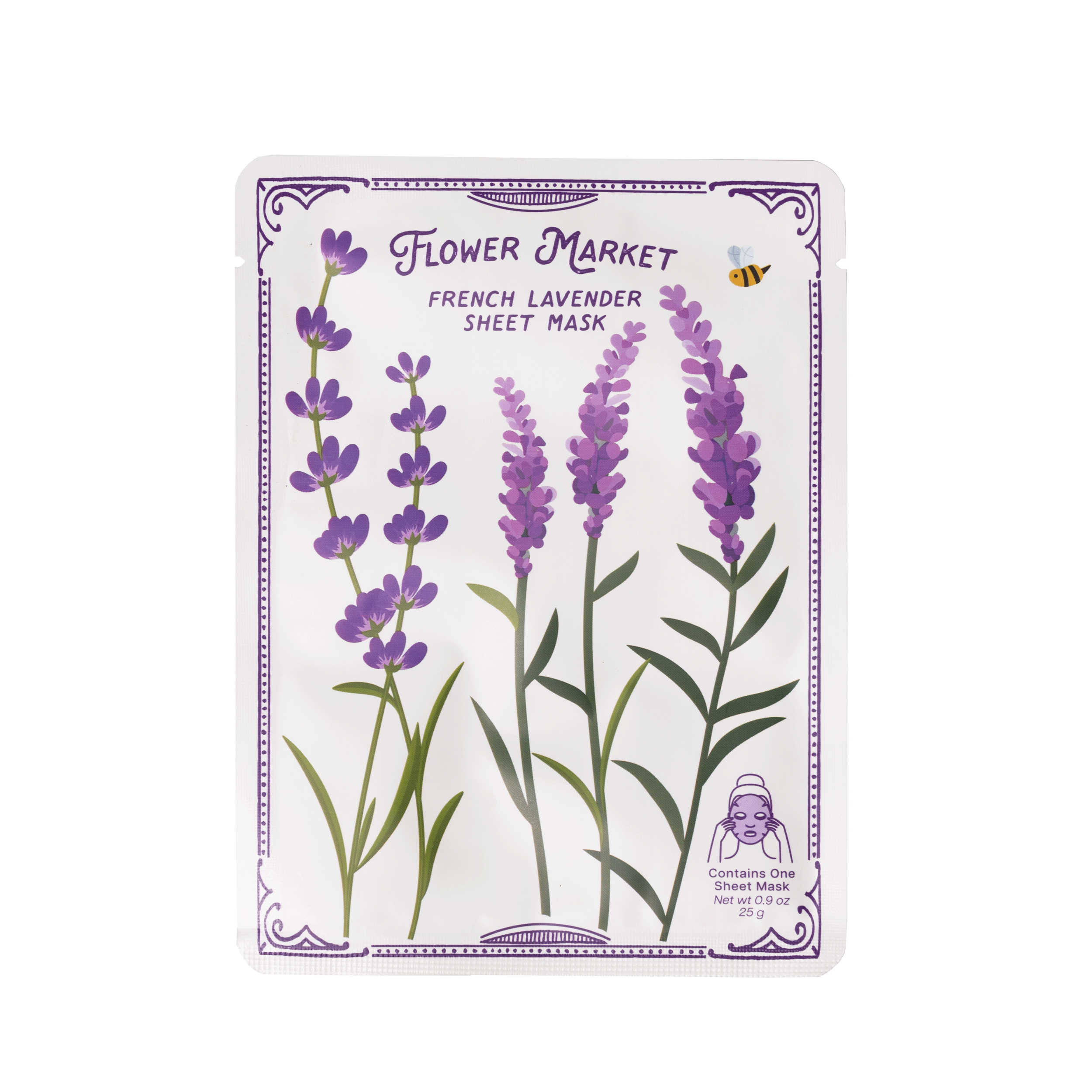 French Lavender Sheet Mask – Natural, Soothing, Paraben-Free: Single