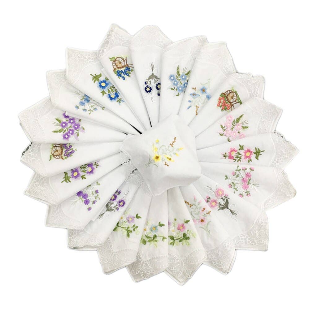 Embroidered Napkins Floral Lace