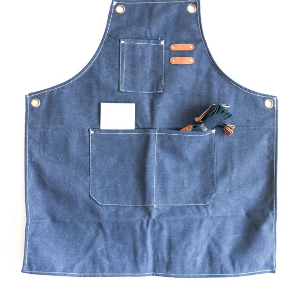 Heavy Cotton Canvas Cross Back Aprons: Blue