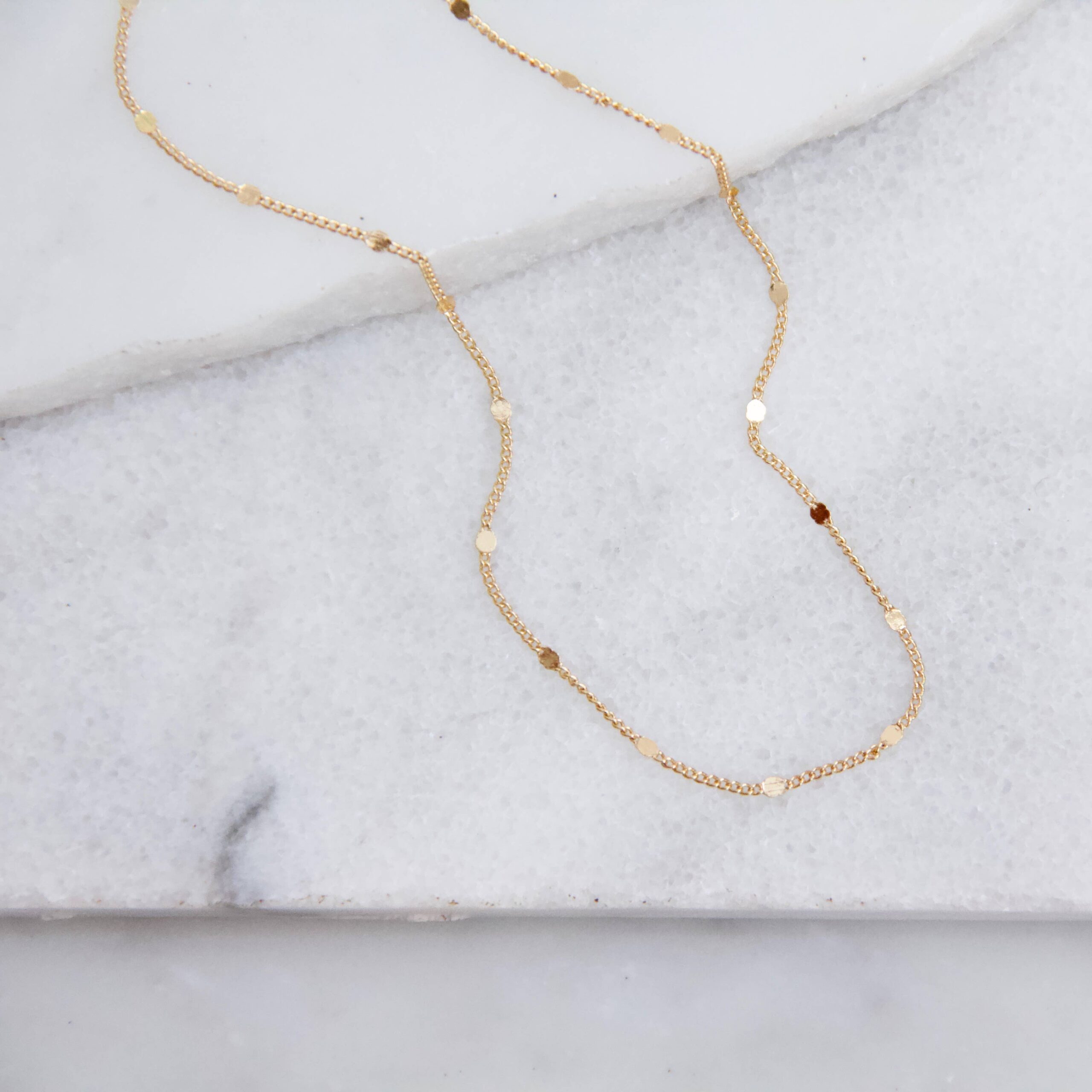 Just A Chain Necklace: 17 inches, Gold Satellite Chain
