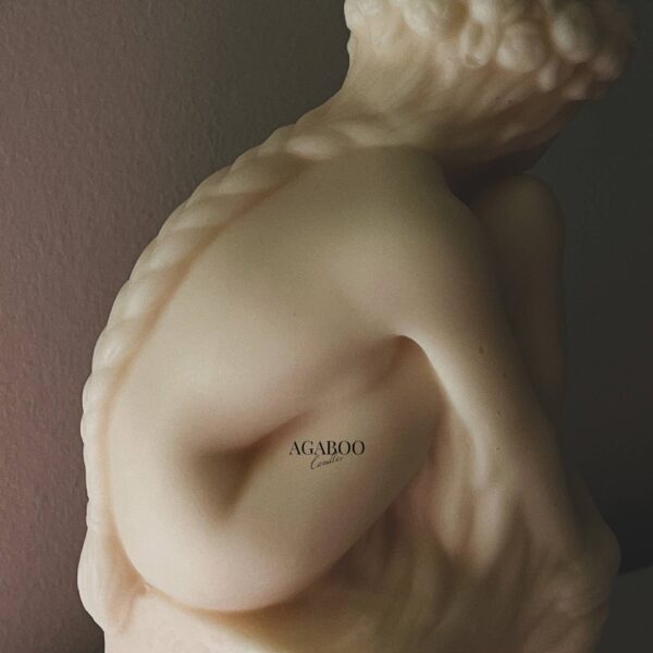 Large Sitting Lady Statue Candle 7.5x4in - Sculptural: Peach, Magnolia and Peony - Image 10