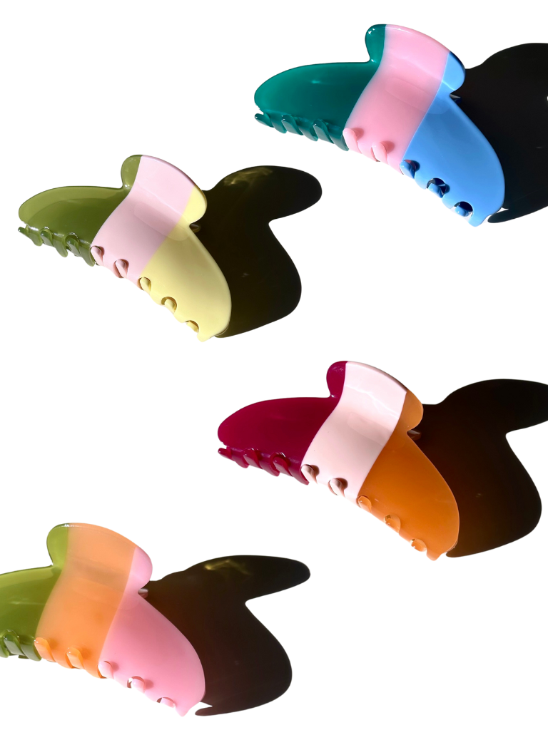 Minimalist Stripe Acetate Claw Clip | Eco-Friendly: Blue