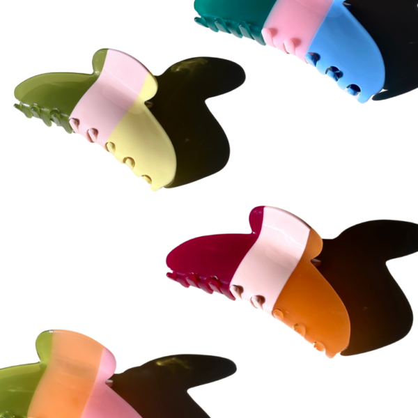 Minimalist Stripe Acetate Claw Clip | Eco-Friendly: Red