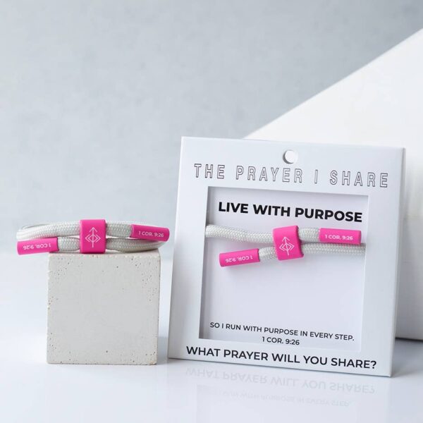 LIVE WITH PURPOSE Bracelet, Christian Cord Bracelet - Image 3