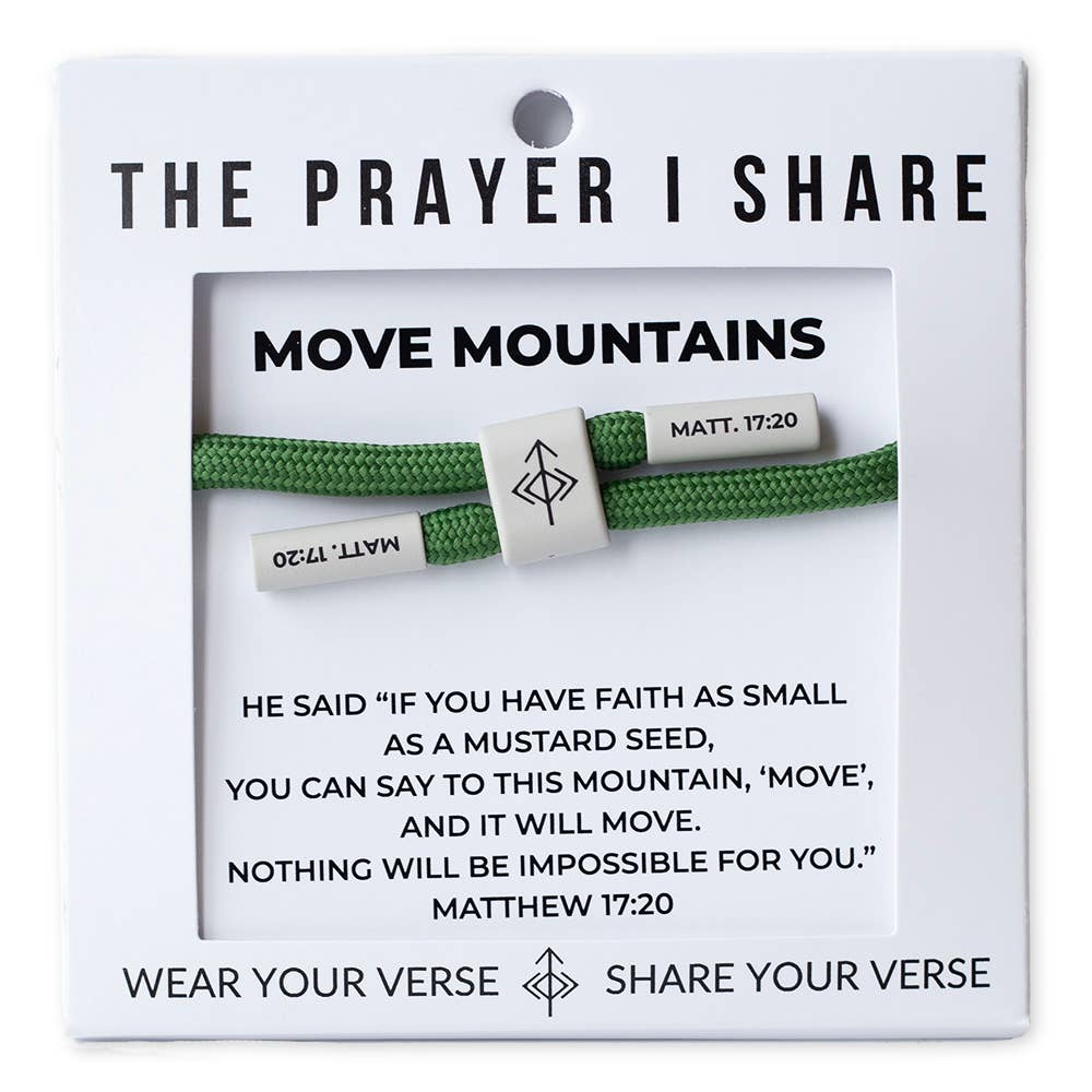 MOVE MOUNTAINS Bracelet, Christian Cord Bracelet